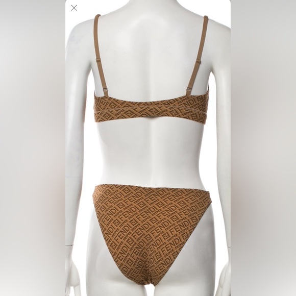 NWOT Fendi  X SKIMS Brown Logo Bikini Set SOLD OUT size small - Picture 2 of 6